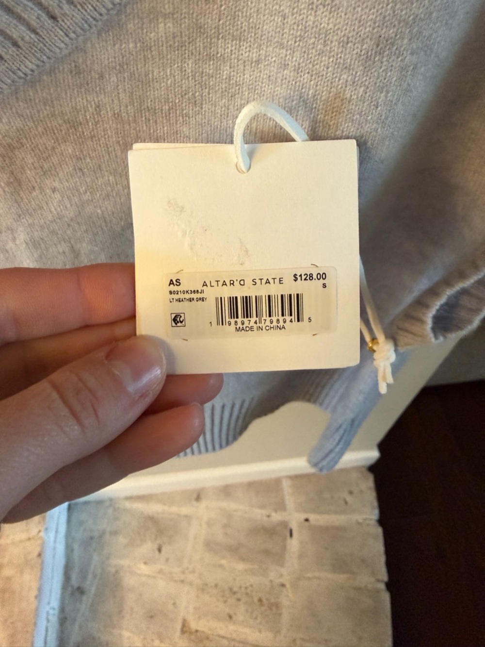 Altar'd State Heather Grey Cropped Knit Vest 100% Cashmere - Picture 4 of 6